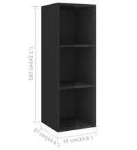 TV-Wandschrank Hochglanz-Schwarz 37x37x107 cm Holzwerkstoff