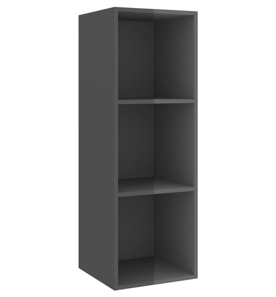 TV-Wandschrank Hochglanz-Grau 37x37x107 cm Holzwerkstoff