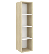 TV-Wandschrank Sonoma-Eiche Weiß 37x37x142,5 cm Holzwerkstoff