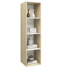 TV-Wandschrank Sonoma-Eiche Weiß 37x37x142,5 cm Holzwerkstoff