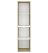 TV-Wandschrank Sonoma-Eiche Weiß 37x37x142,5 cm Holzwerkstoff