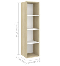 TV-Wandschrank Sonoma-Eiche Weiß 37x37x142,5 cm Holzwerkstoff