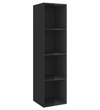 TV-Wandschrank Hochglanz-Schwarz 37x37x142,5 cm Holzwerkstoff