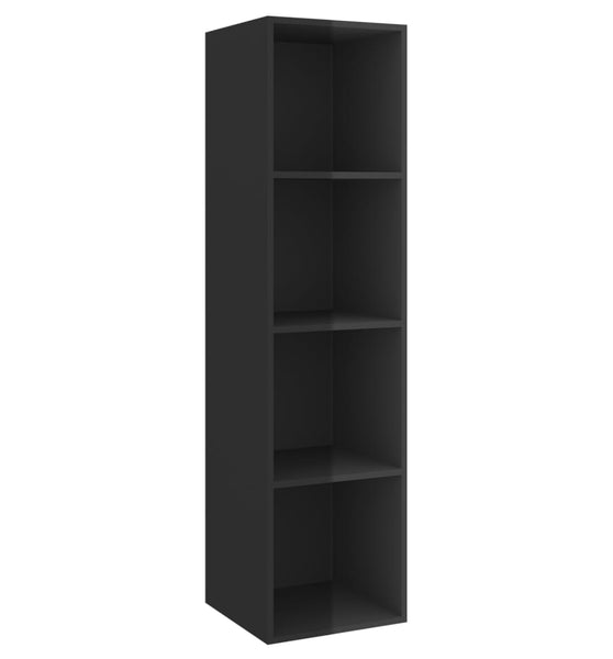 TV-Wandschrank Hochglanz-Schwarz 37x37x142,5 cm Holzwerkstoff