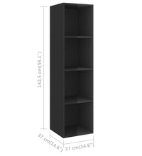 TV-Wandschrank Hochglanz-Schwarz 37x37x142,5 cm Holzwerkstoff