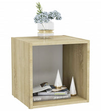 TV-Schrank Weiß und Sonoma-Eiche 37x35x37 cm Holzwerkstoff