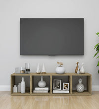 TV-Schrank Weiß und Sonoma-Eiche 37x35x37 cm Holzwerkstoff