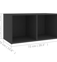 TV-Schrank Grau 72x35x36,5 cm Holzwerkstoff