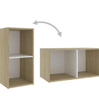 TV-Schrank Weiß Sonoma-Eiche 72x35x36,5 cm Holzwerkstoff