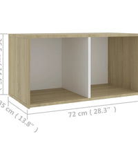 TV-Schrank Weiß Sonoma-Eiche 72x35x36,5 cm Holzwerkstoff