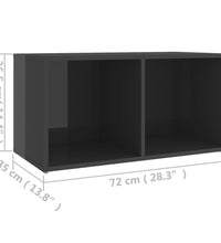 TV-Schrank Hochglanz-Grau 72x35x36,5 cm Holzwerkstoff