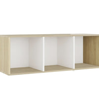 TV-Schrank Weiß und Sonoma-Eiche 107x35x37 cm Holzwerkstoff