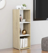 TV-Schrank Weiß und Sonoma-Eiche 107x35x37 cm Holzwerkstoff