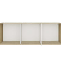 TV-Schrank Weiß und Sonoma-Eiche 107x35x37 cm Holzwerkstoff