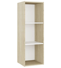 TV-Schrank Weiß und Sonoma-Eiche 107x35x37 cm Holzwerkstoff