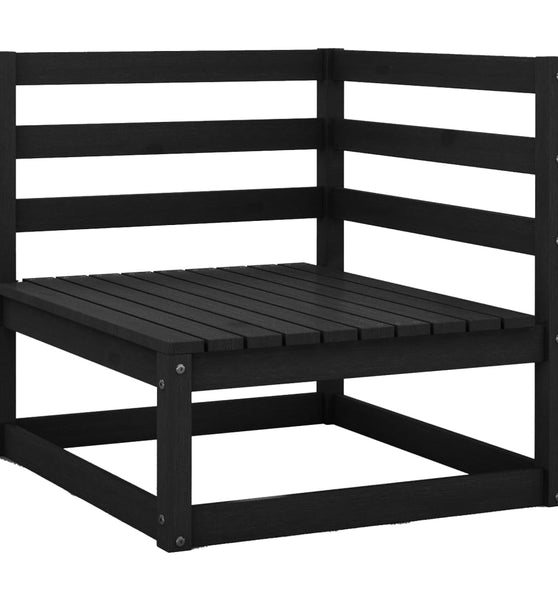 Garten-Ecksofa Schwarz Massivholz Kiefer