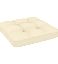 Garten-Mittelsofa mit Creme Kissen Massivholz Kiefer