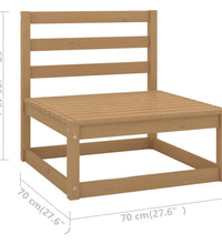 Garten-Mittelsofa mit Creme Kissen Massivholz Kiefer