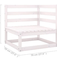 Gartensofa 2-Sitzer mit Kissen Kiefer Massivholz Weiß