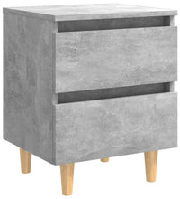 Nachttisch mit Kiefernholz-Beinen Betongrau 40x35x50 cm