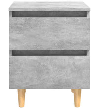 Nachttisch mit Kiefernholz-Beinen Betongrau 40x35x50 cm