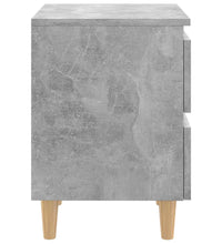 Nachttisch mit Kiefernholz-Beinen Betongrau 40x35x50 cm