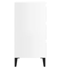 Nachttisch mit Metallbeinen Hochglanz-Weiß 40x35x69 cm