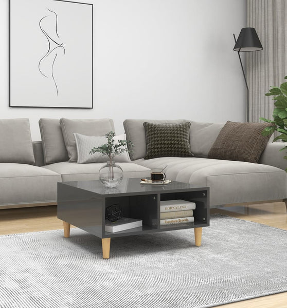 Couchtisch Hochglanz-Grau 60x60x30 cm Holzwerkstoff