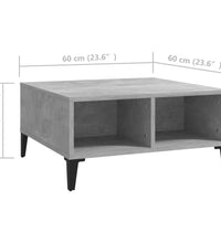 Couchtisch Betongrau 60x60x30 cm Holzwerkstoff