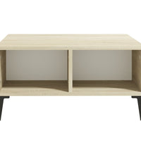 Couchtisch Weiß und Sonoma-Eiche 60x60x30 cm Holzwerkstoff