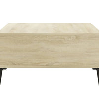Couchtisch Weiß und Sonoma-Eiche 60x60x30 cm Holzwerkstoff