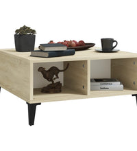 Couchtisch Weiß und Sonoma-Eiche 60x60x30 cm Holzwerkstoff