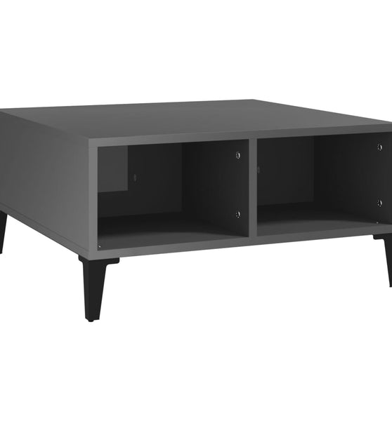 Couchtisch Hochglanz-Grau 60x60x30 cm Holzwerkstoff