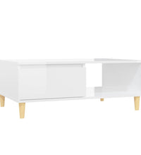 Couchtisch Hochglanz-Weiß 90x60x35 cm Holzwerkstoff