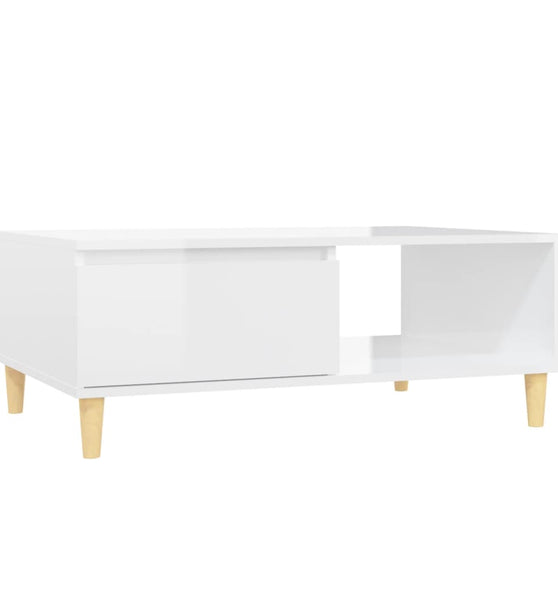 Couchtisch Hochglanz-Weiß 90x60x35 cm Holzwerkstoff