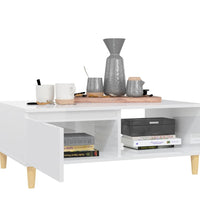 Couchtisch Hochglanz-Weiß 90x60x35 cm Holzwerkstoff