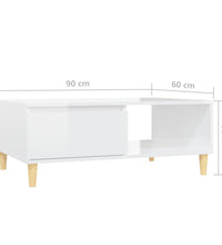 Couchtisch Hochglanz-Weiß 90x60x35 cm Holzwerkstoff