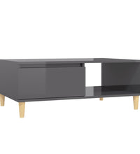 Couchtisch Hochglanz-Grau 90x60x35 cm Holzwerkstoff