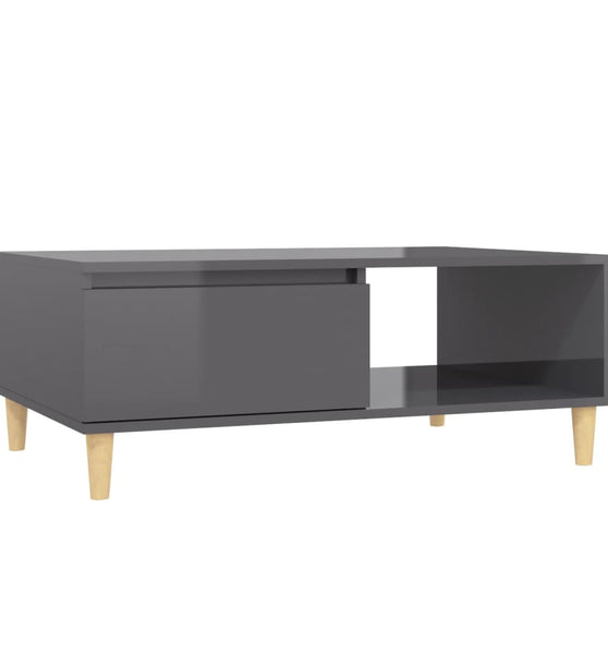 Couchtisch Hochglanz-Grau 90x60x35 cm Holzwerkstoff