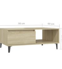 Couchtisch Sonoma-Eiche 90x60x35 cm Holzwerkstoff