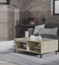 Couchtisch Weiß und Sonoma-Eiche 90x60x35 cm Holzwerkstoff