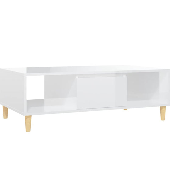 Couchtisch Hochglanz-Weiß 103,5x60x35 cm Holzwerkstoff