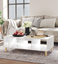 Couchtisch Hochglanz-Weiß 103,5x60x35 cm Holzwerkstoff