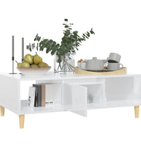 Couchtisch Hochglanz-Weiß 103,5x60x35 cm Holzwerkstoff