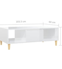 Couchtisch Hochglanz-Weiß 103,5x60x35 cm Holzwerkstoff