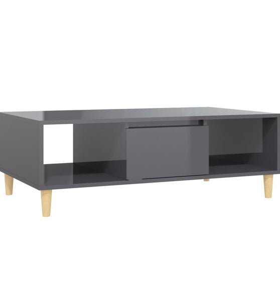 Couchtisch Hochglanz-Grau 103,5x60x35 cm Holzwerkstoff