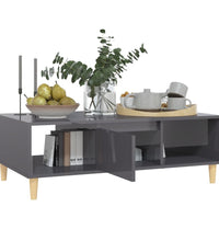 Couchtisch Hochglanz-Grau 103,5x60x35 cm Holzwerkstoff