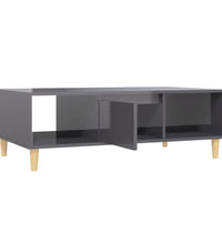 Couchtisch Hochglanz-Grau 103,5x60x35 cm Holzwerkstoff