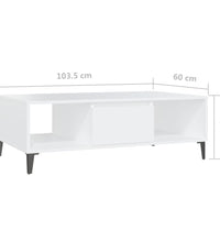 Couchtisch Weiß 103,5x60x35 cm Holzwerkstoff