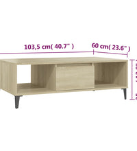 Couchtisch Sonoma-Eiche 103,5x60x35 cm Holzwerkstoff